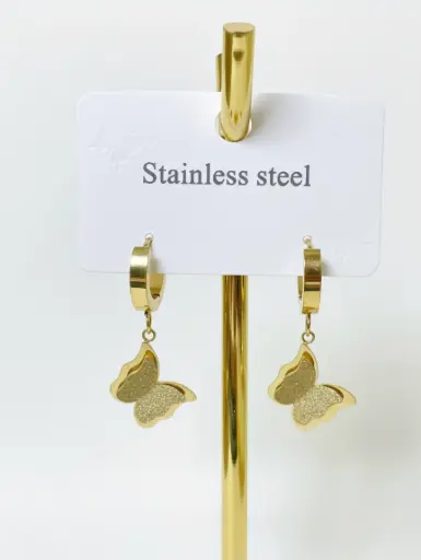 Golden butterfly earring