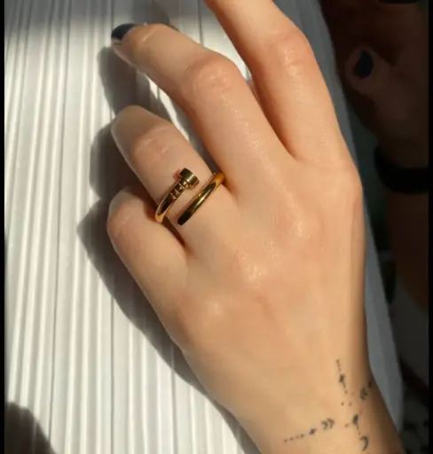 gold nail ring